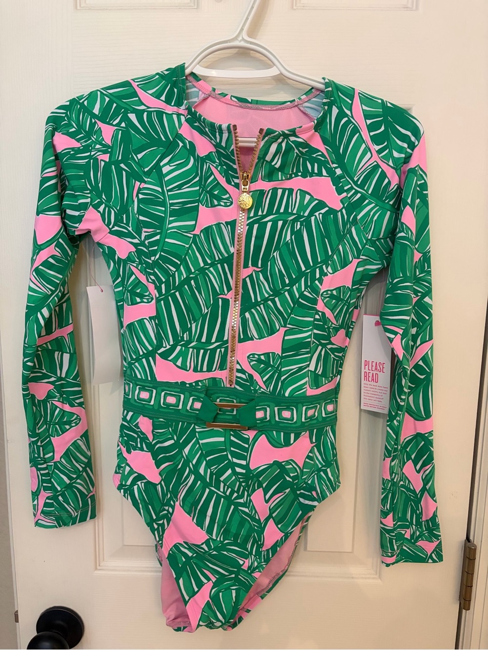 NWT- Lilly Pulitzer “Let’s go Banana’s” Zip-Front One-Piece Rash guard Size 4 - Picture 3 of 6
